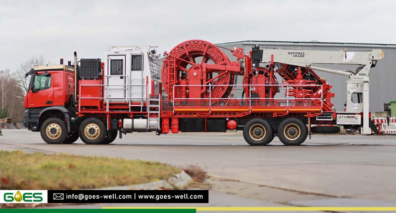 Coiled Tubing Unit with Crane manufactured by GOES GmbH in Germany